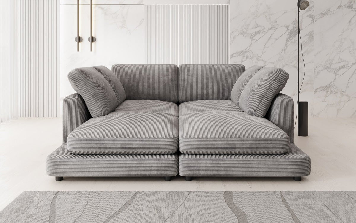 Designer loungebank Thalessa in ribstof