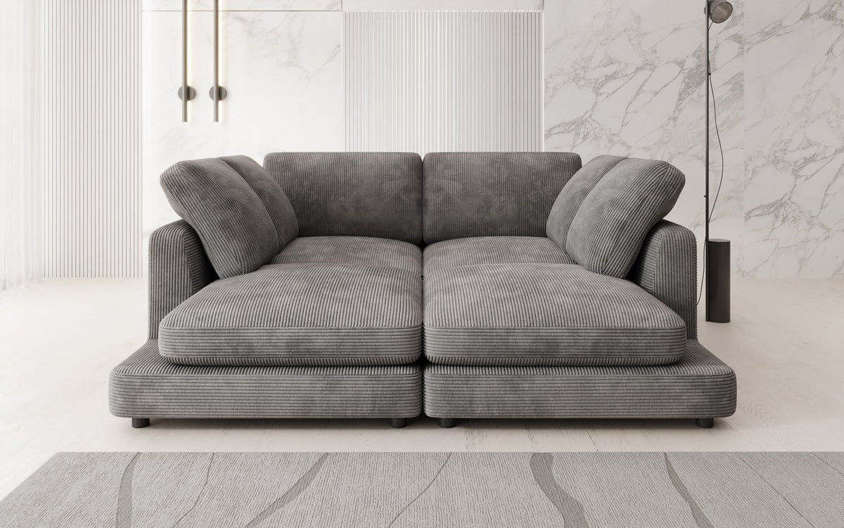 Designer loungebank Thalessa in ribstof