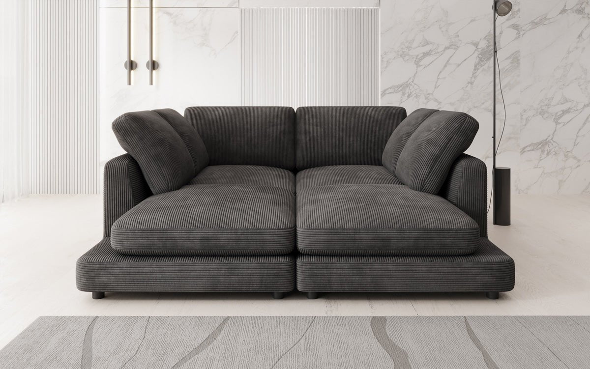 Designer loungebank Thalessa in ribstof