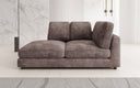 Designer chaise longue/sofa Thalessa in ribstof