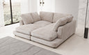 Designer loungebank Thalessa in ribstof