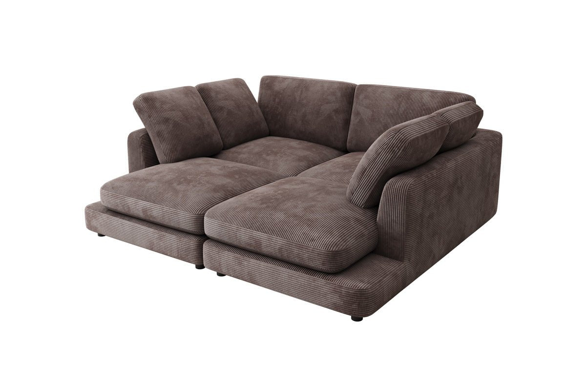 Designer loungebank Thalessa in ribstof