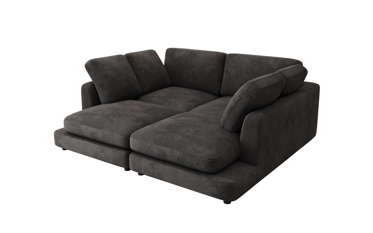Designer loungebank Thalessa in ribstof