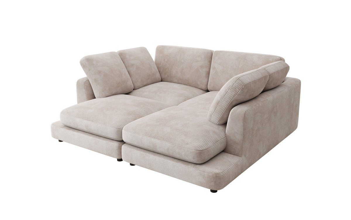 Designer loungebank Thalessa in ribstof