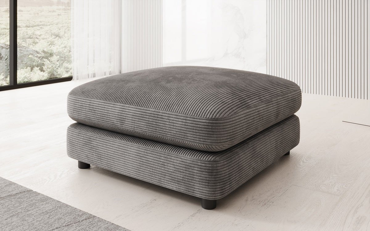 Bijzetkruk Thalessa in Ribstof 90x90cm