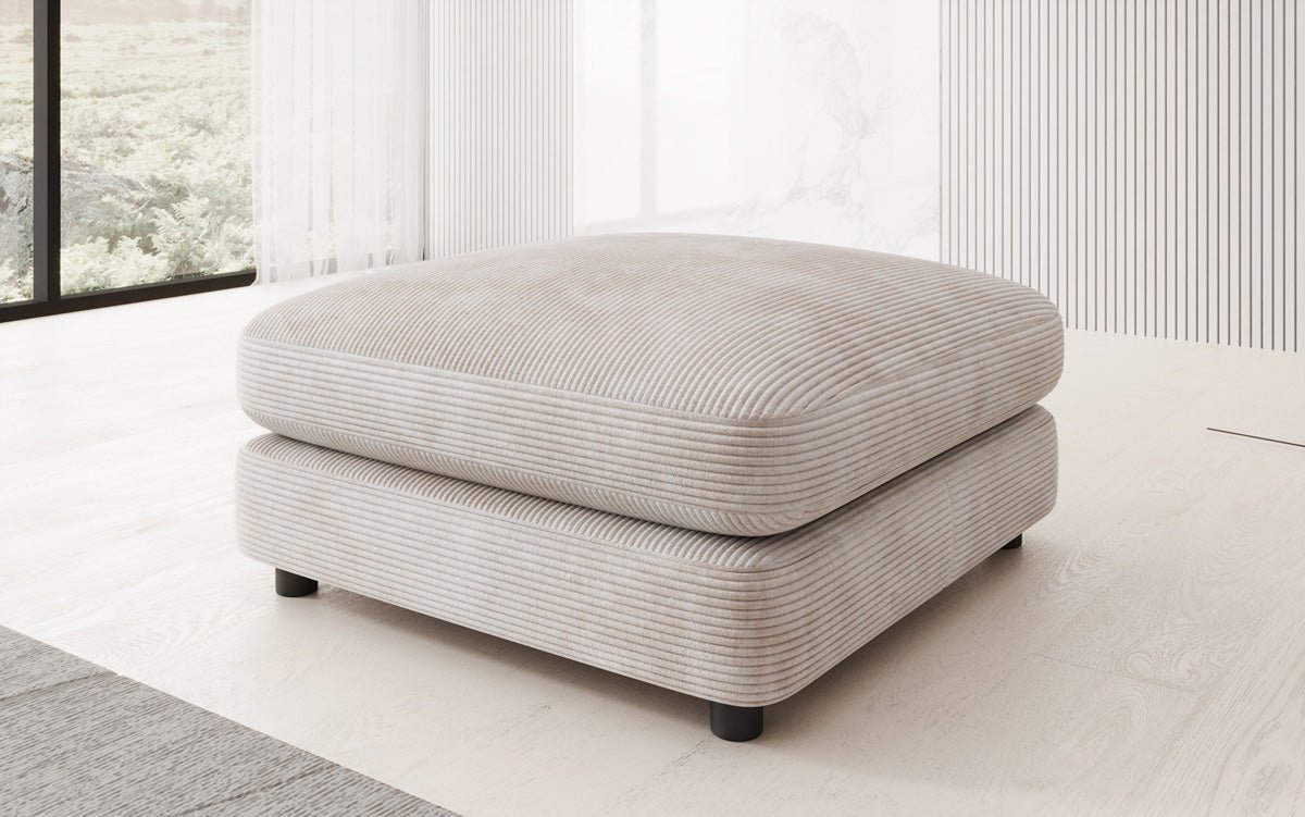 Bijzetkruk Thalessa in Ribstof 90x90cm