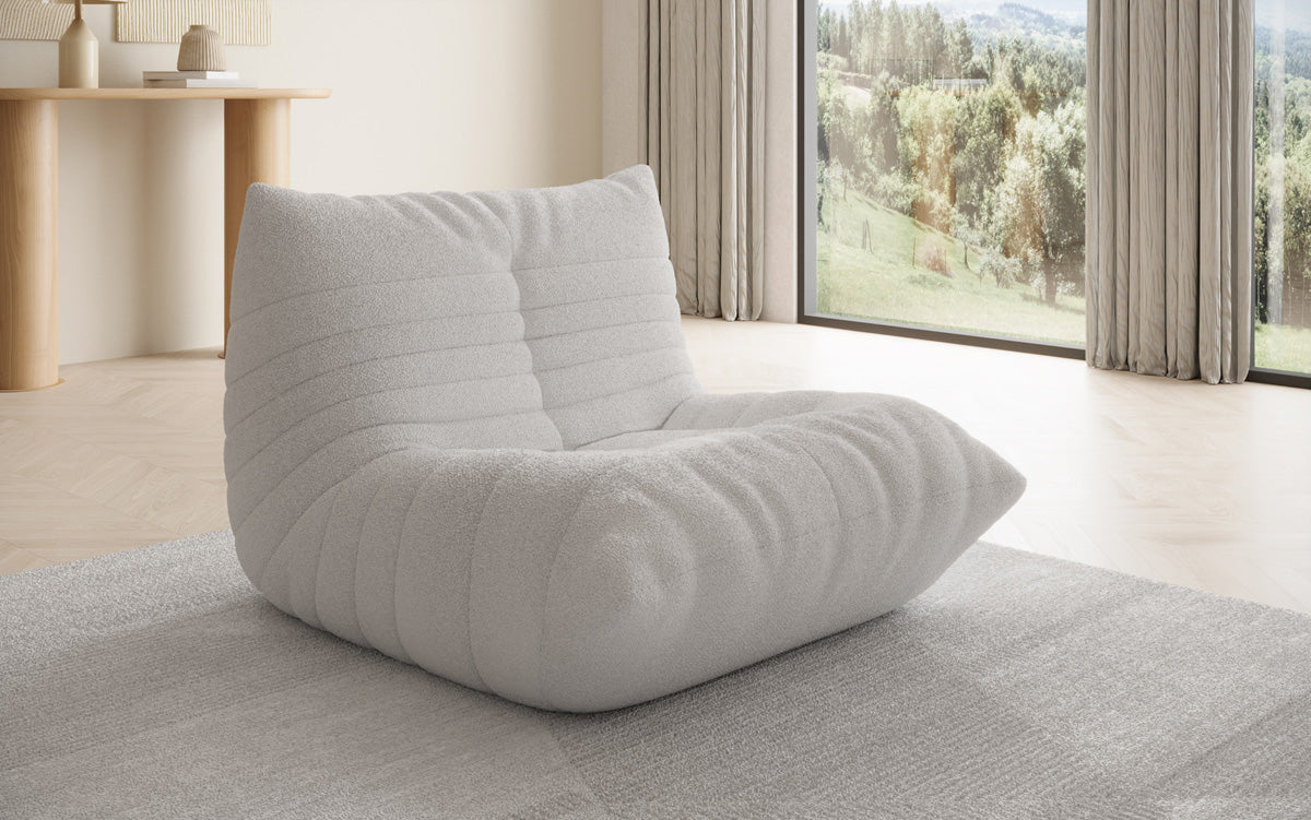 Designer Sofa-fauteuil Calmo in Teddystof Bouclé