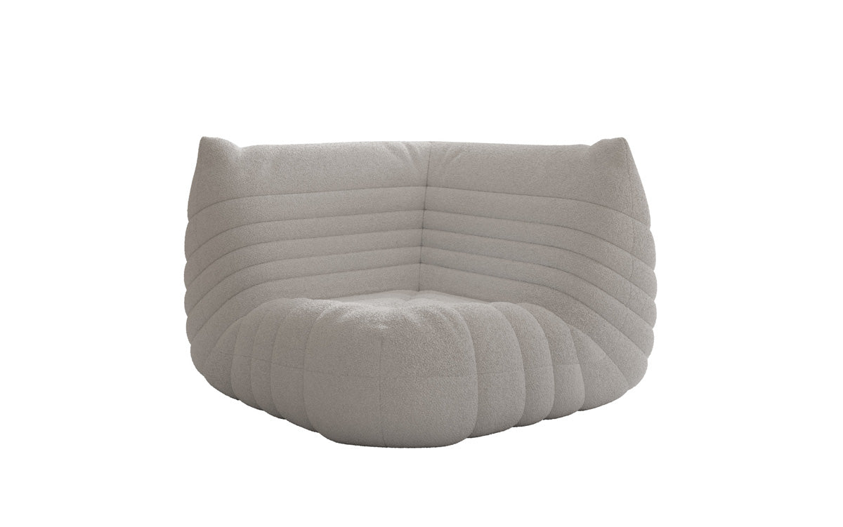 Designer Eckmodul Sofa-Sessel Calmo in Teddystof Bouclé