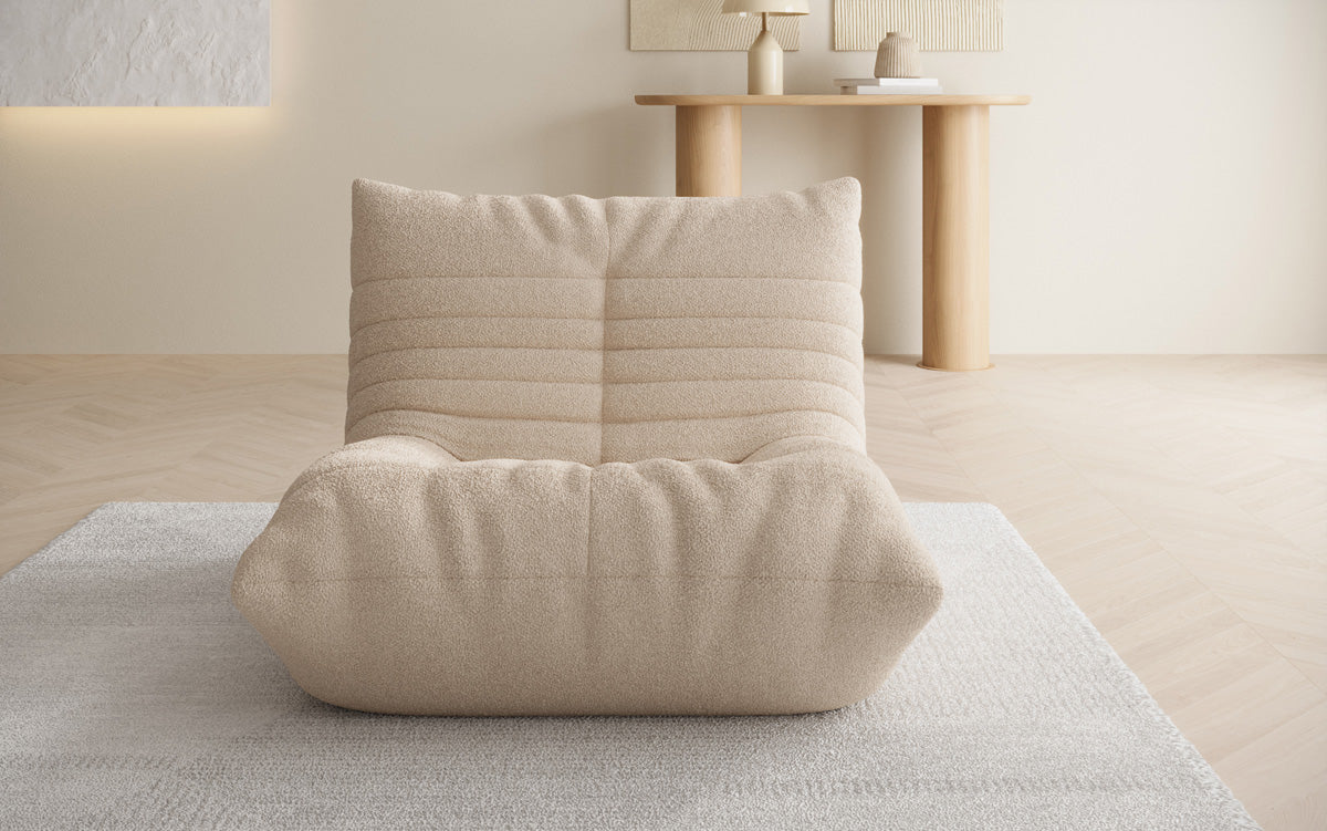 Designer Sofa-fauteuil Calmo in Teddystof Bouclé