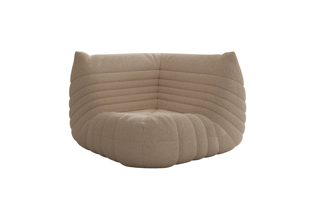 Designer Eckmodul Sofa-Sessel Calmo in Teddystof Bouclé