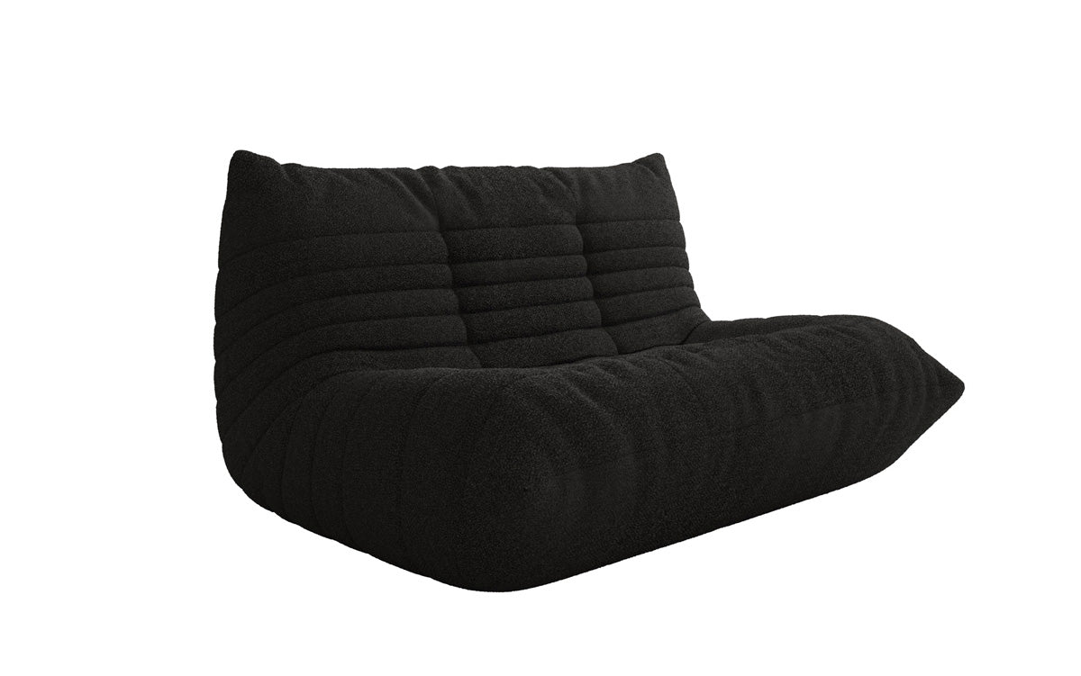 Designer 2-zits bank Calmo in Teddystof Bouclé