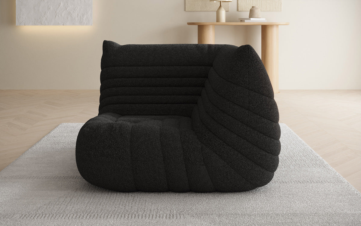 Designer Eckmodul Sofa-Sessel Calmo in Teddystof Bouclé