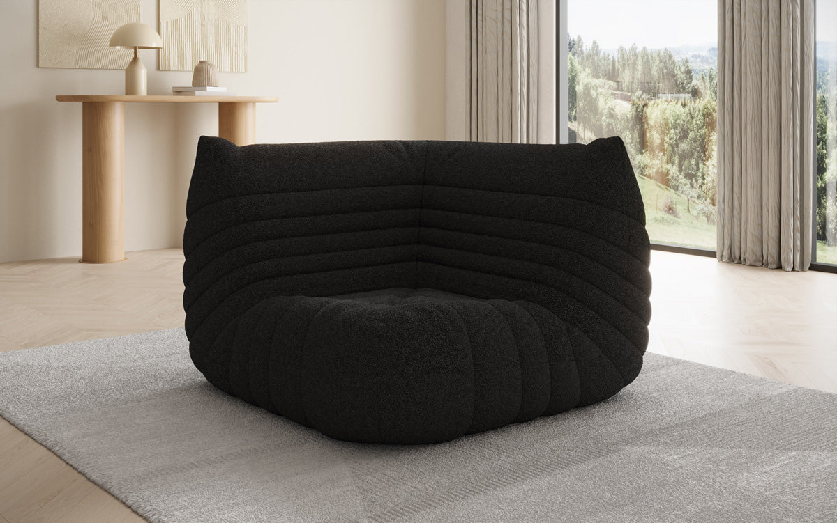 Designer Eckmodul Sofa-Sessel Calmo in Teddystof Bouclé
