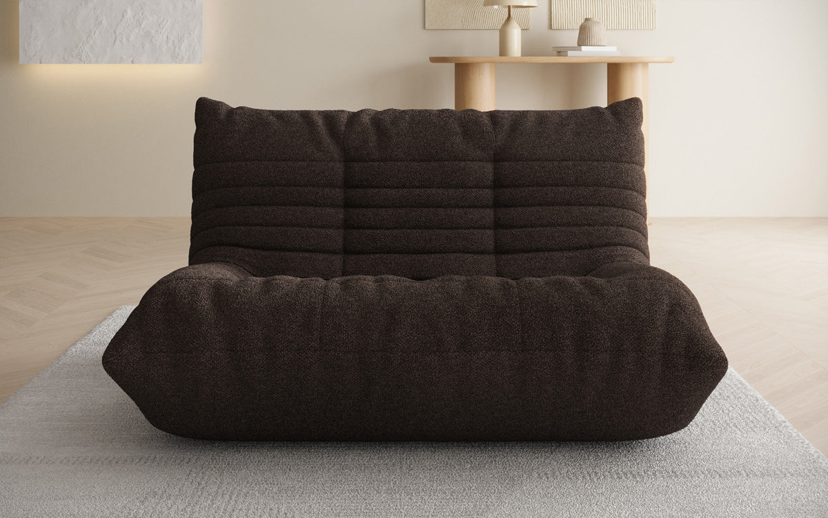 Designer 2-zits bank Calmo in Teddystof Bouclé