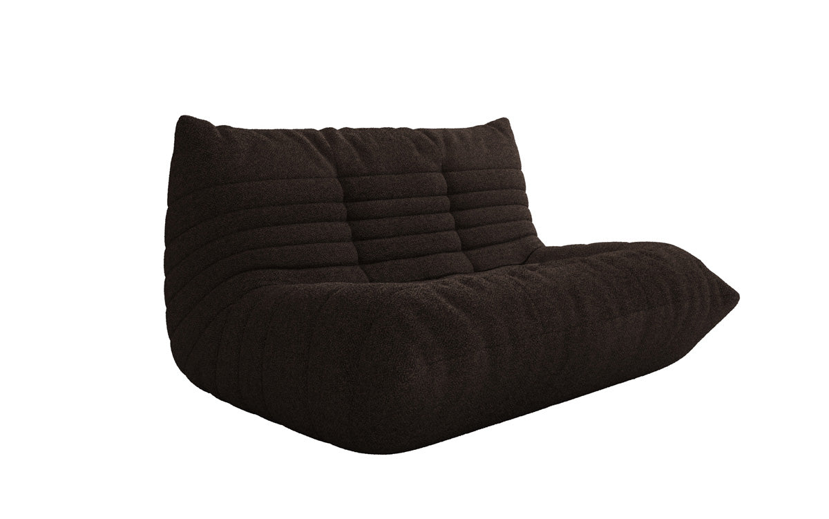 Designer 2-zits bank Calmo in Teddystof Bouclé