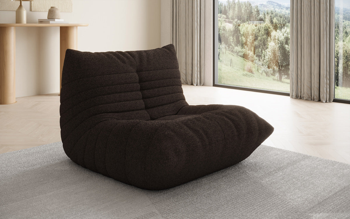 Designer Sofa-fauteuil Calmo in Teddystof Bouclé