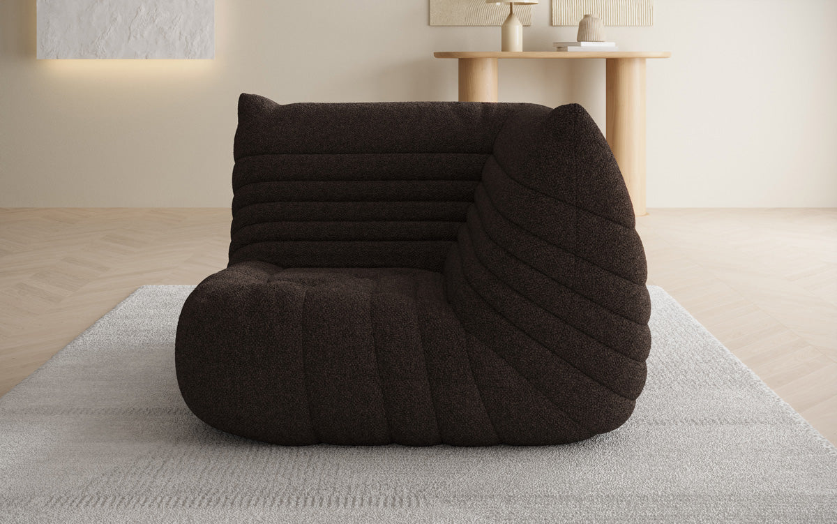 Designer Eckmodul Sofa-Sessel Calmo in Teddystof Bouclé