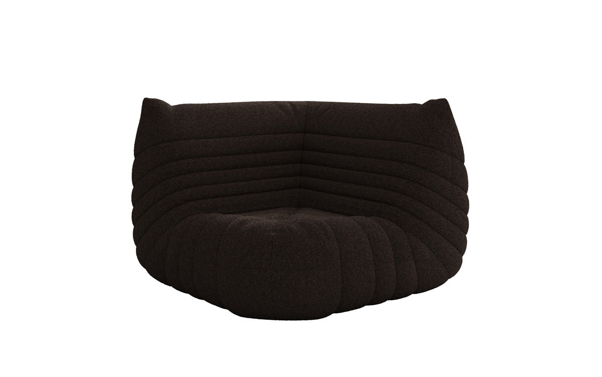 Designer Eckmodul Sofa-Sessel Calmo in Teddystof Bouclé