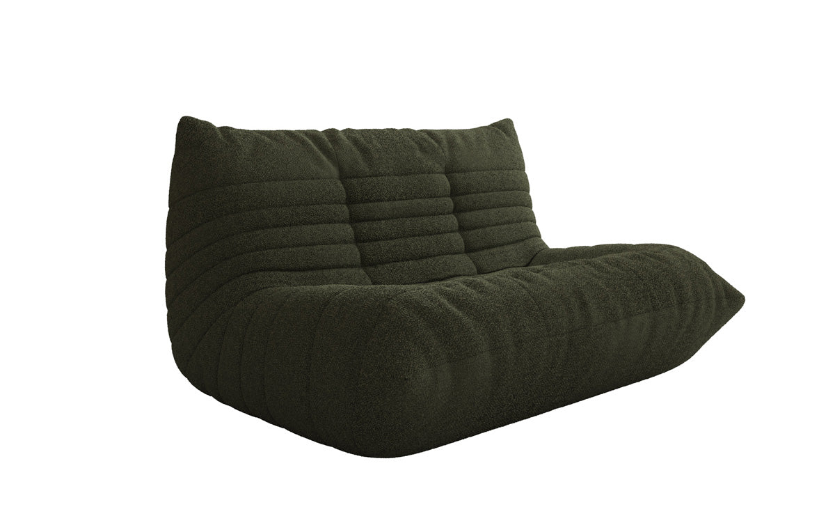 Designer 2-zits bank Calmo in Teddystof Bouclé