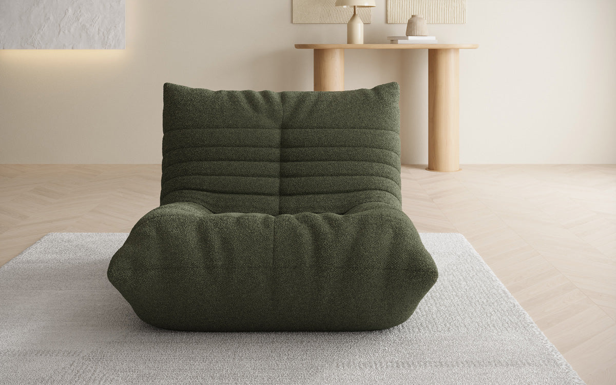 Designer Sofa-fauteuil Calmo in Teddystof Bouclé