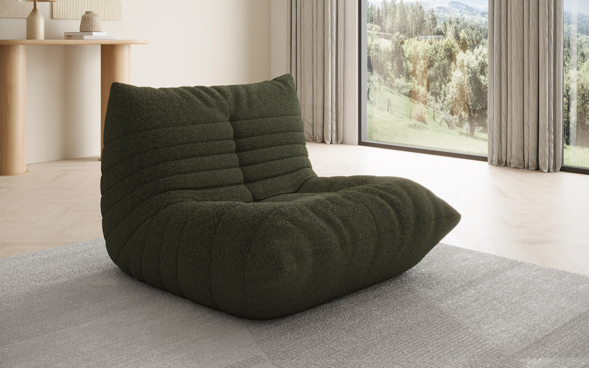 Designer Sofa-fauteuil Calmo in Teddystof Bouclé