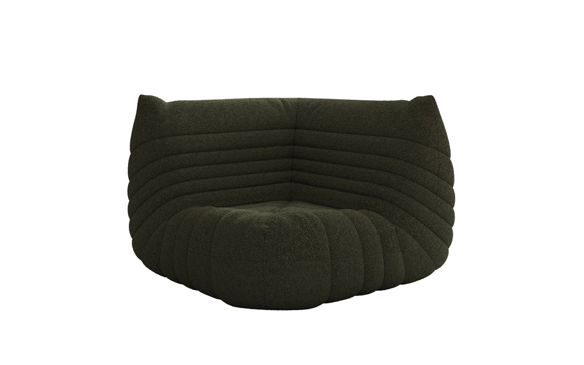 Designer Eckmodul Sofa-Sessel Calmo in Teddystof Bouclé