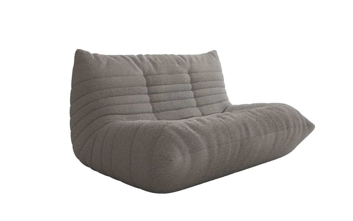 Designer 2-zits bank Calmo in Teddystof Bouclé