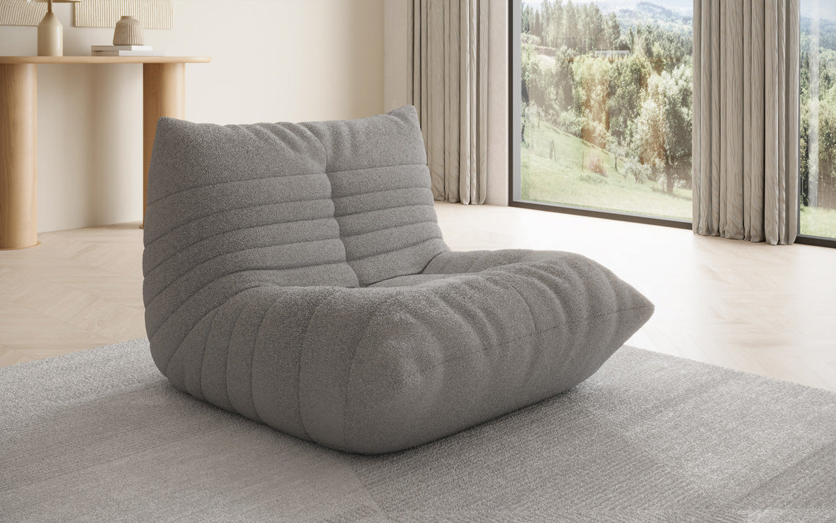Designer Sofa-fauteuil Calmo in Teddystof Bouclé