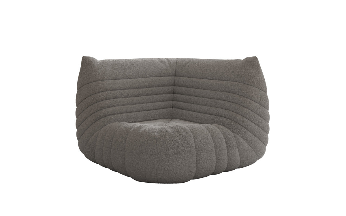 Designer Eckmodul Sofa-Sessel Calmo in Teddystof Bouclé