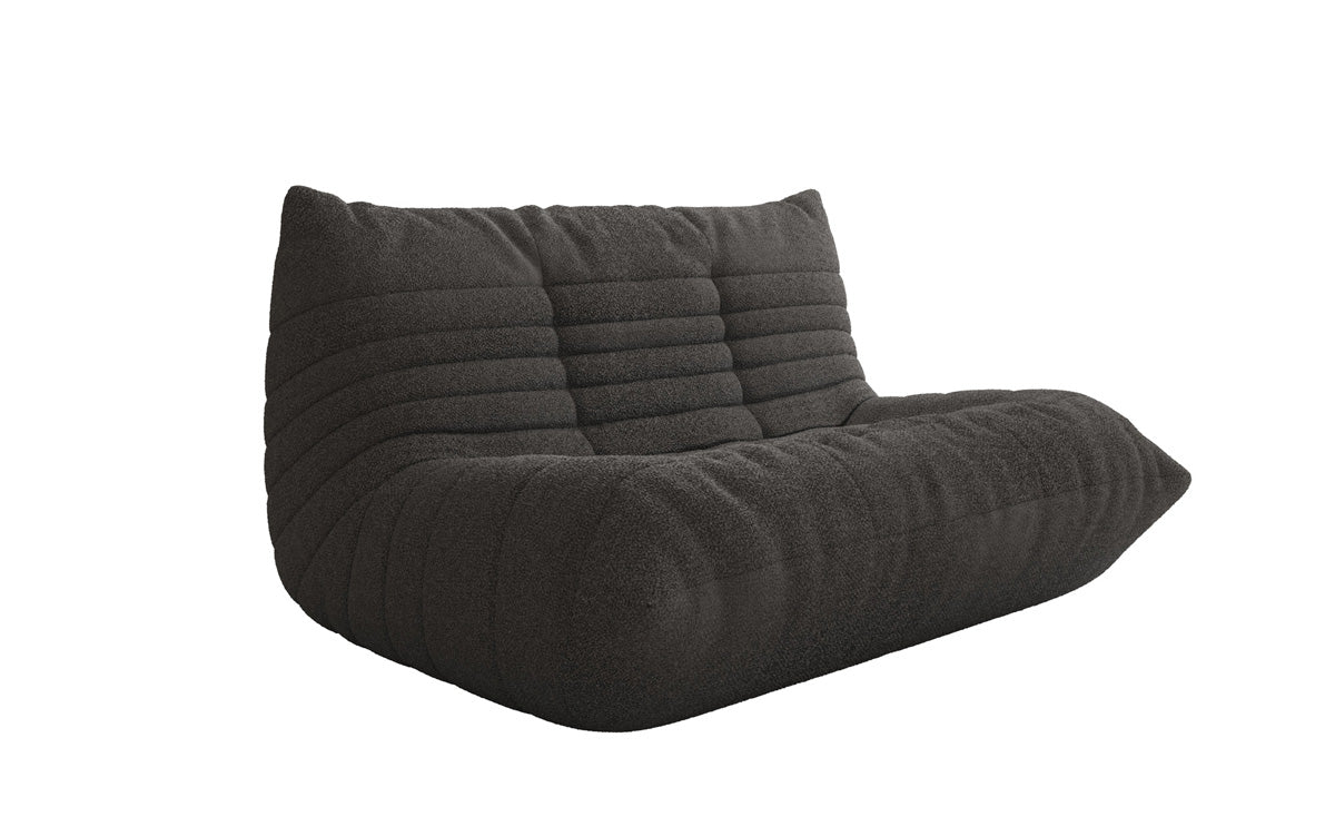 Designer 2-zits bank Calmo in Teddystof Bouclé