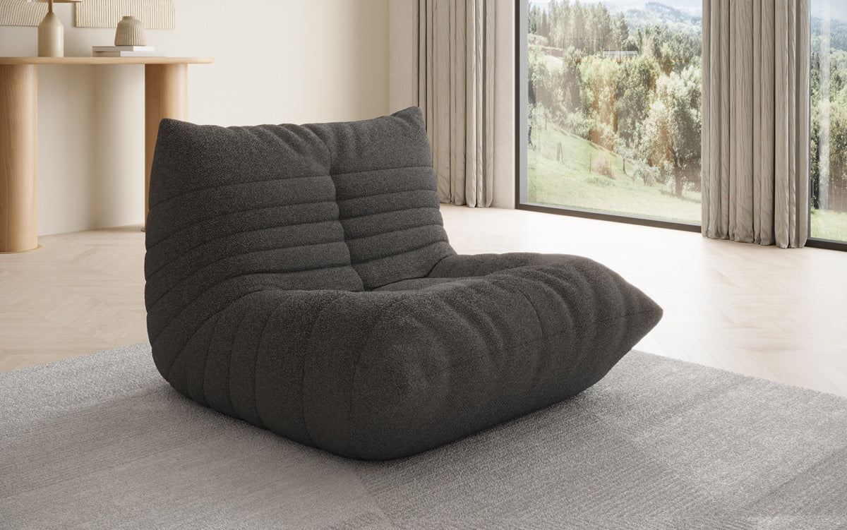Designer Sofa-fauteuil Calmo in Teddystof Bouclé