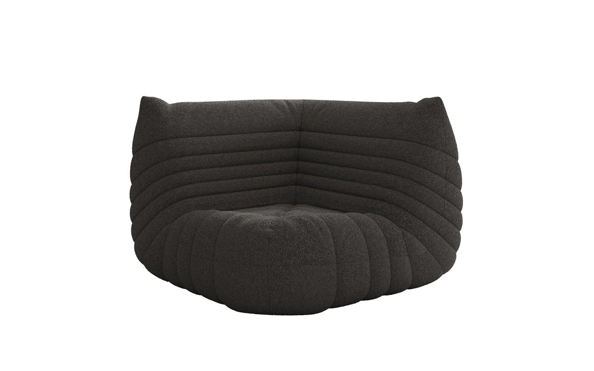 Designer Eckmodul Sofa-Sessel Calmo in Teddystof Bouclé