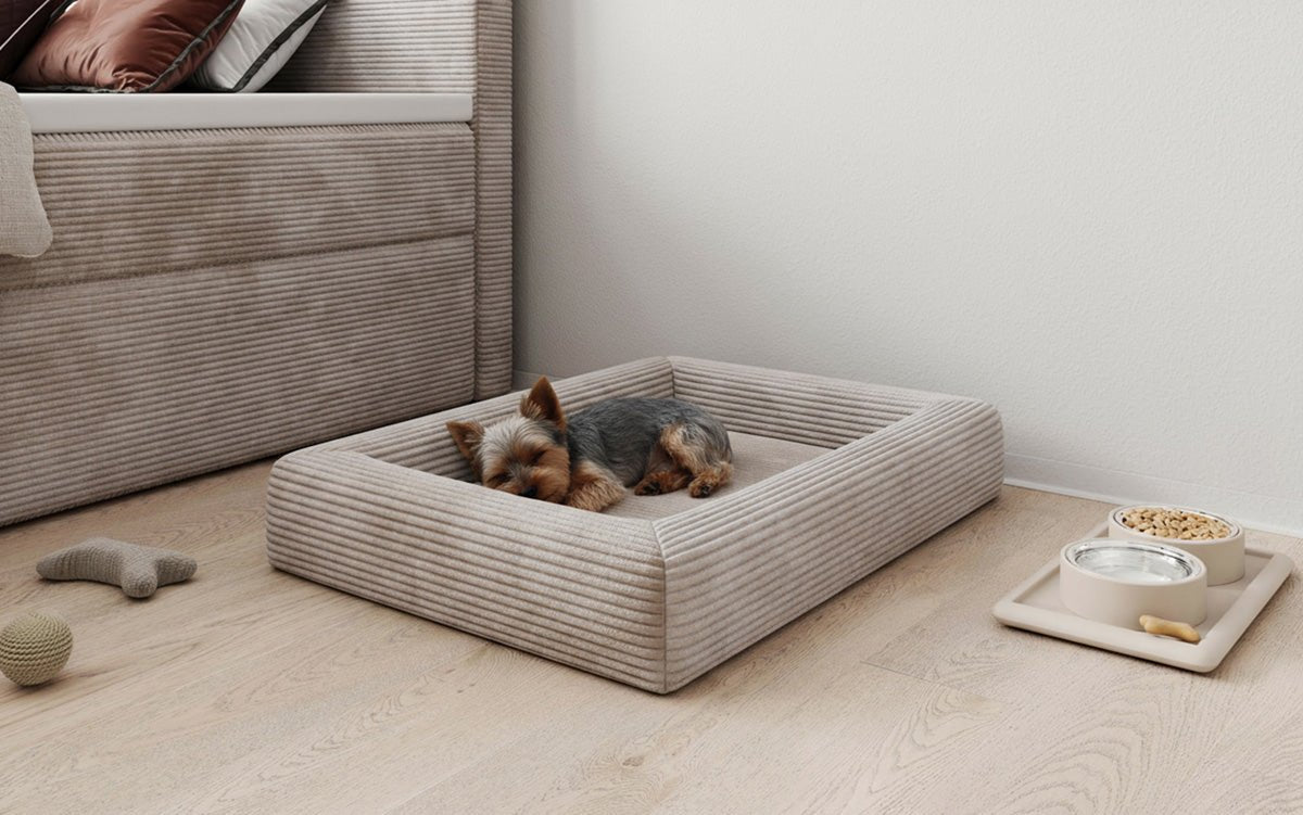 Hondenbed Cordino 80 × 60 cm in Ribstof