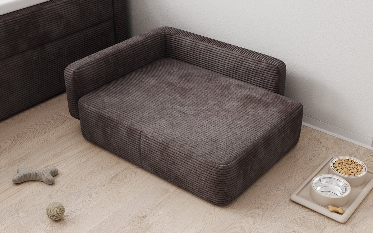 Hondenslaapbank BelloCouch 80 × 60 cm in Ribstof