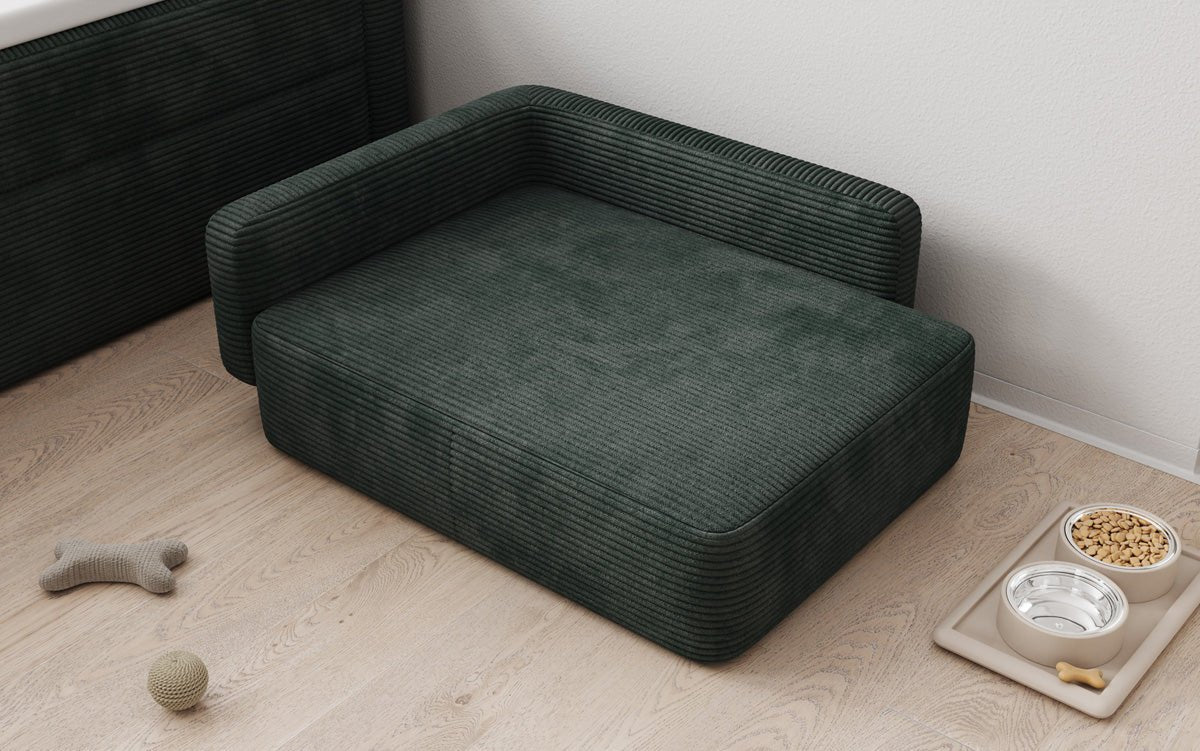 Hondenslaapbank BelloCouch 80 × 60 cm in Ribstof