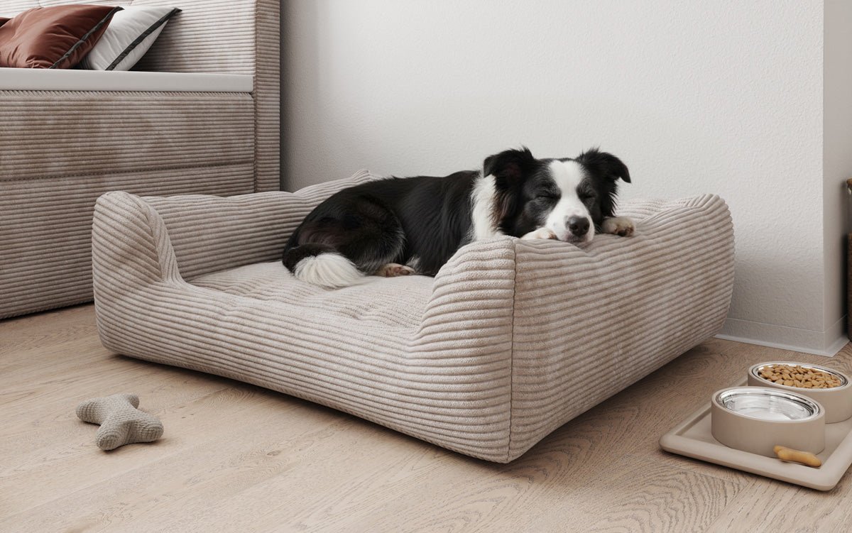 Hondenbed Cosmo 120 × 80 cm in Ribstof