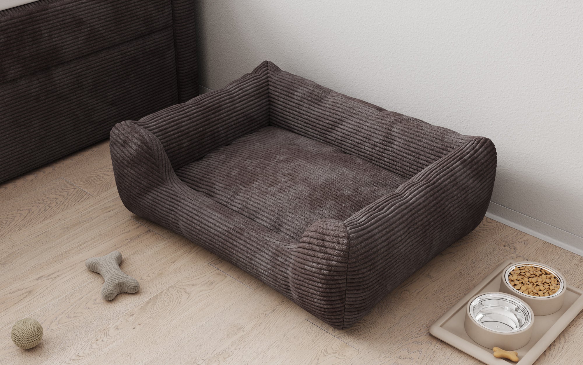 Hondenbed Cosmo 60 × 80 cm in Ribstof