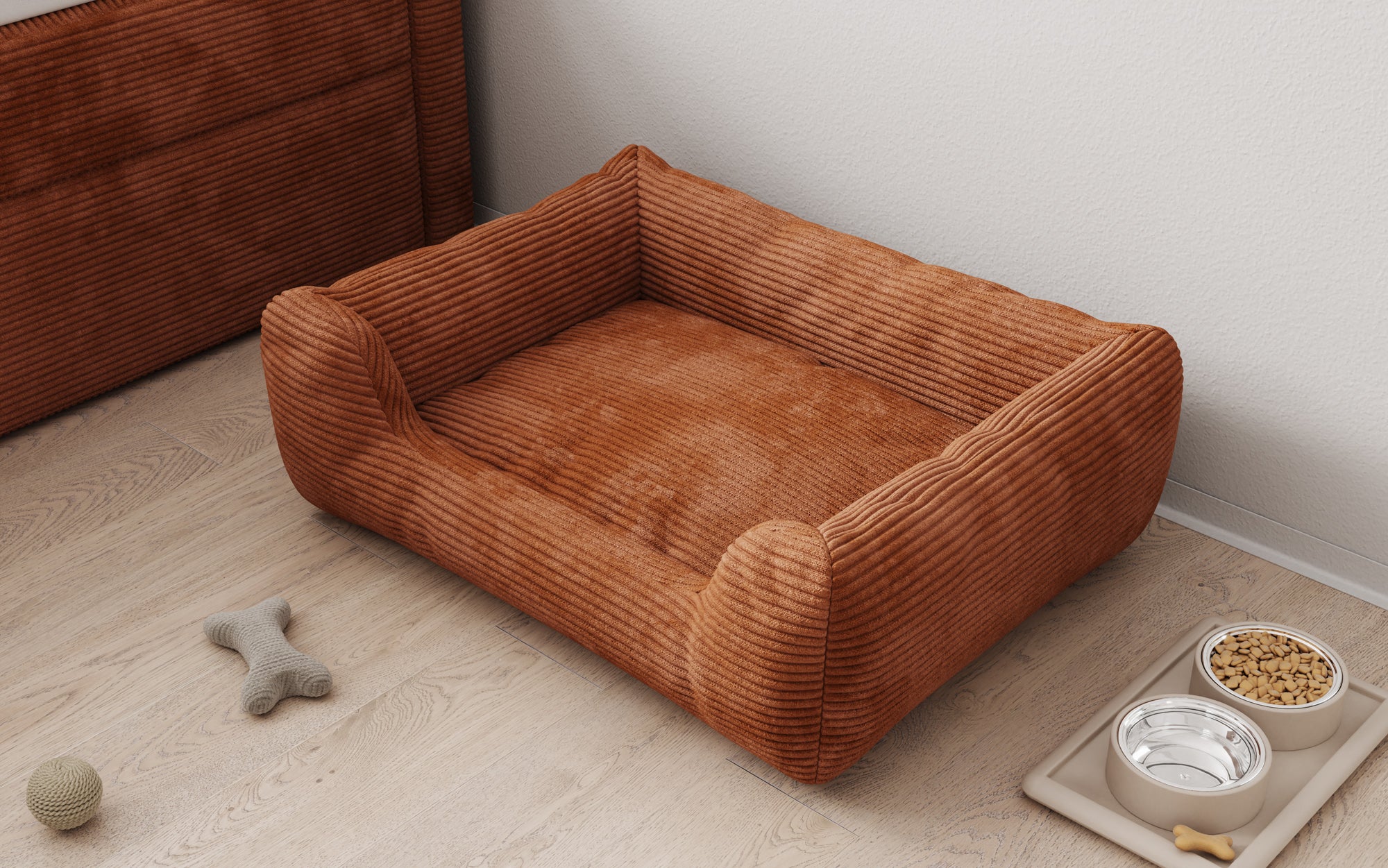 Hondenbed Cosmo 60 × 80 cm in Ribstof