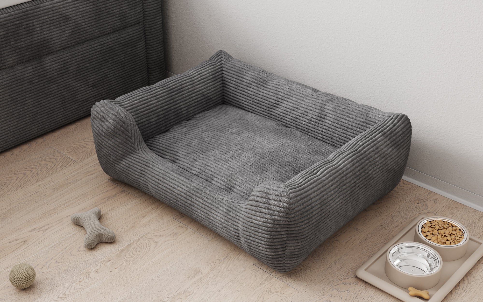 Hondenbed Cosmo 60 × 80 cm in Ribstof