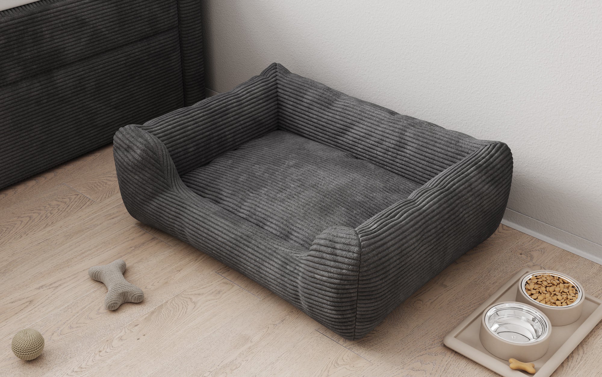 Hondenbed Cosmo 60 × 80 cm in Ribstof