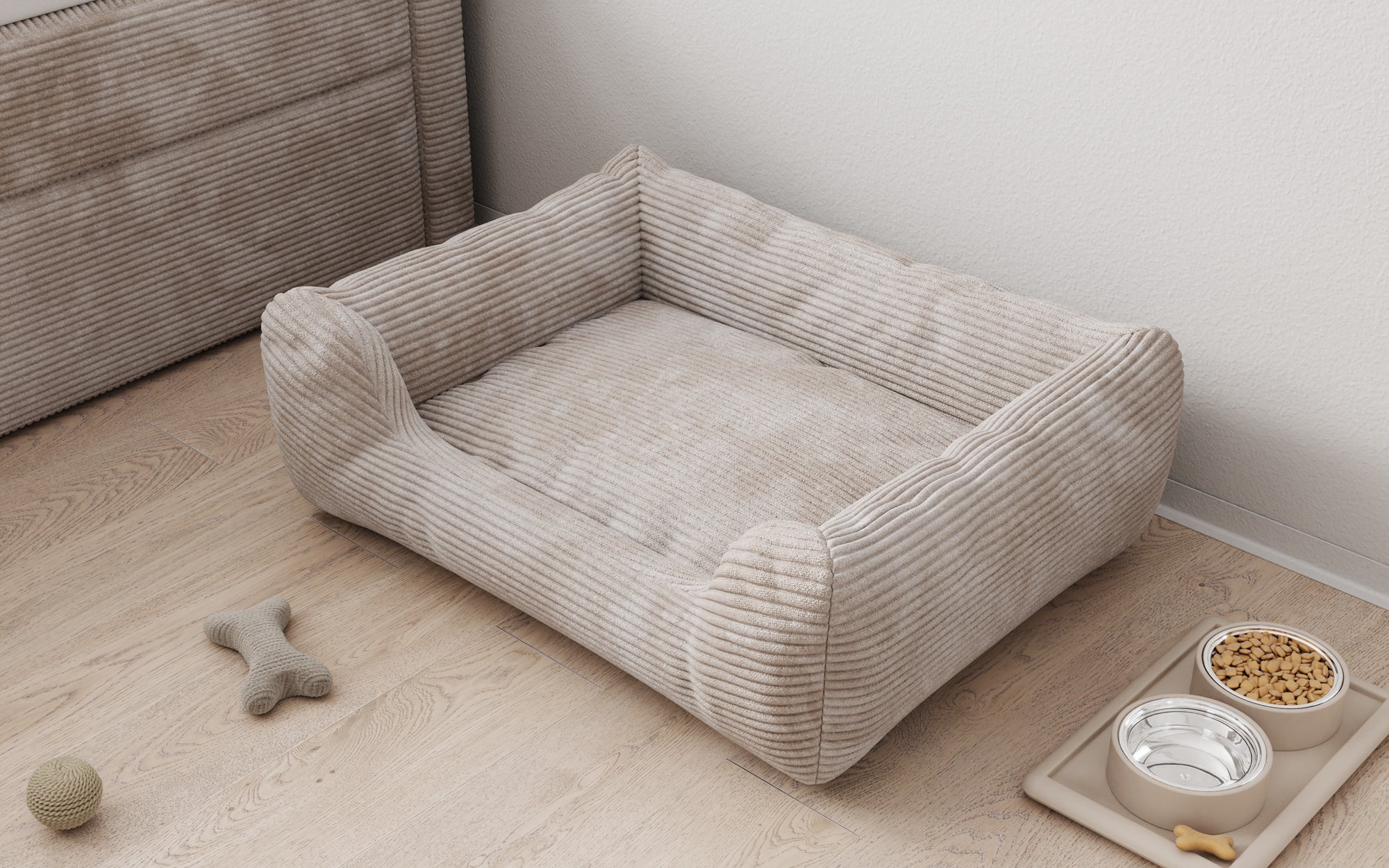 Hondenbed Cosmo 60 × 80 cm in Ribstof