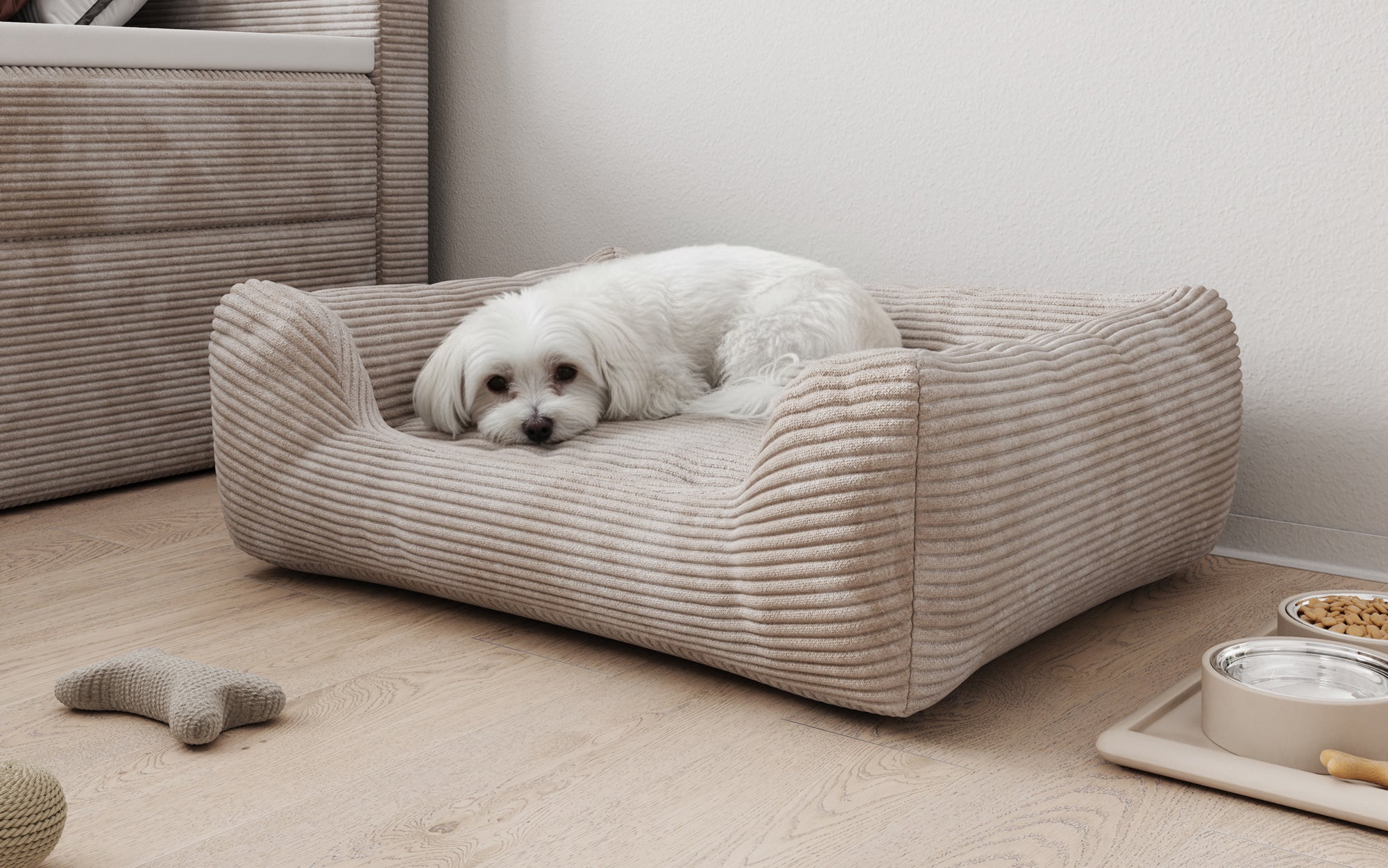 Hondenbed Cosmo 60 × 80 cm in Ribstof