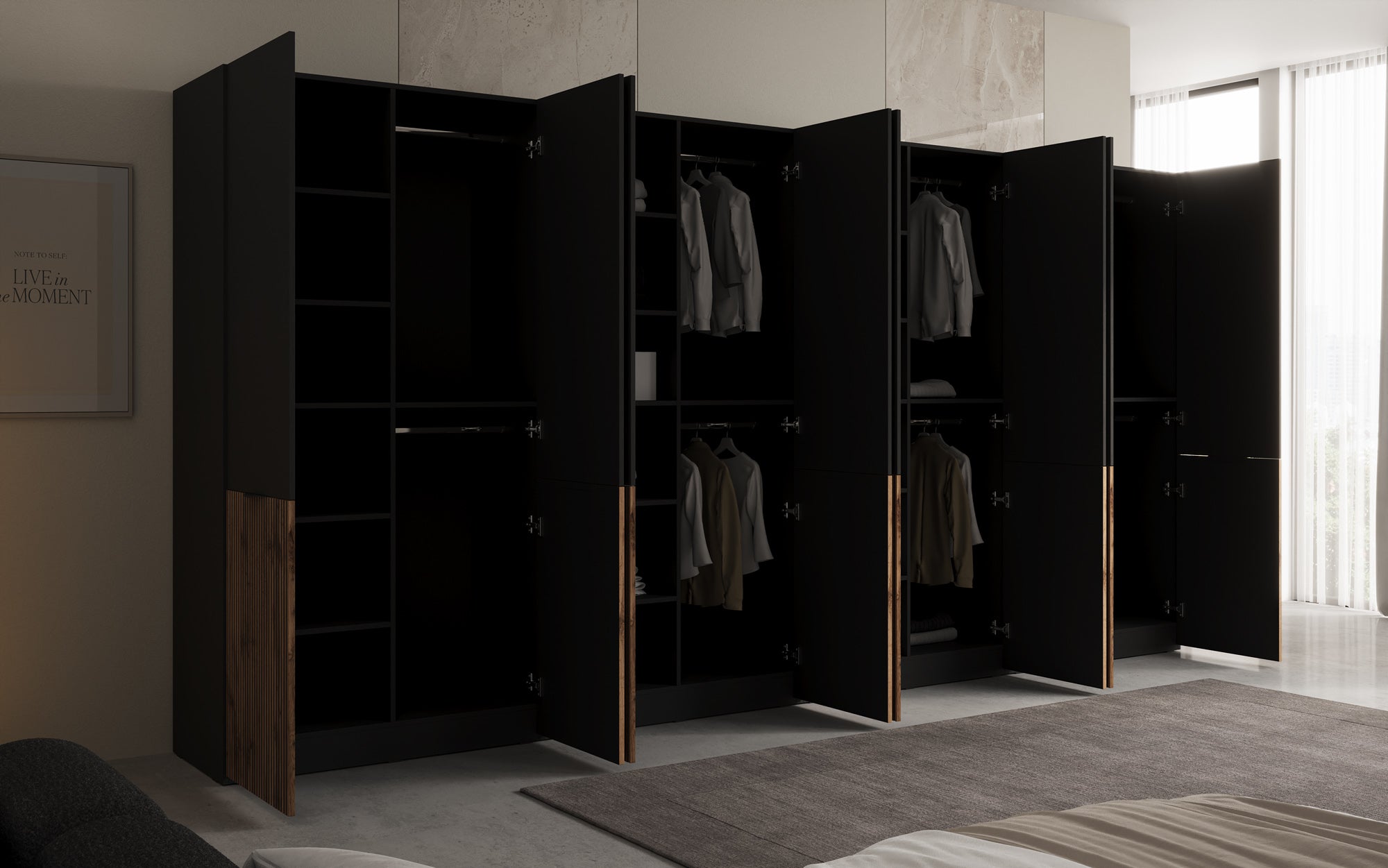 Modulo Naro XL – Vierdelige design-kledingkast in Eiken Wotan