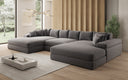 Designsofa Bernardo U met brede ottomane in structuurstof