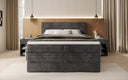 Boxspringbed Noren met opbergruimte in Ribstof