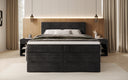 Boxspringbed Noren met opbergruimte in Ribstof
