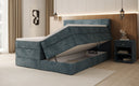 Boxspringbed Noren met opbergruimte in Ribstof