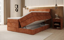 Boxspringbed Noren met opbergruimte in Ribstof