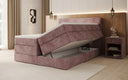 Boxspringbed Noren met opbergruimte in Ribstof
