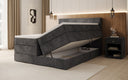Boxspringbed Noren met opbergruimte in Ribstof